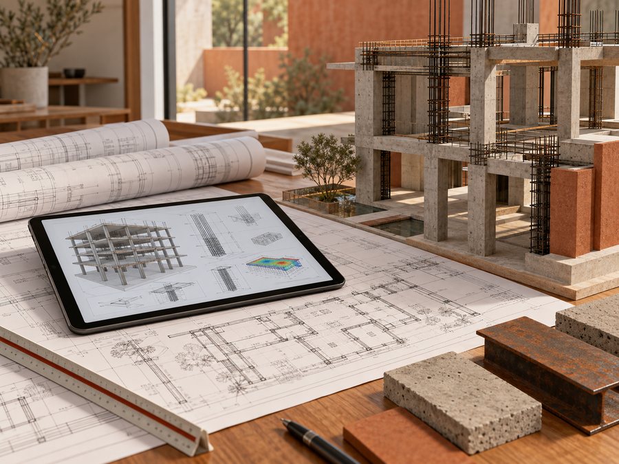 Ingeniería estructural: cálculos y maqueta de estructura de concreto